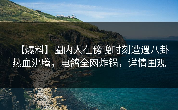【爆料】圈内人在傍晚时刻遭遇八卦热血沸腾,电鸽全网炸锅,详情围观