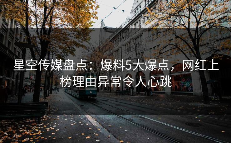 星空传媒盘点:爆料5大爆点,网红上榜理由异常令人心跳
