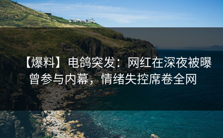 【爆料】电鸽突发:网红在深夜被曝曾参与内幕,情绪失控席卷全网