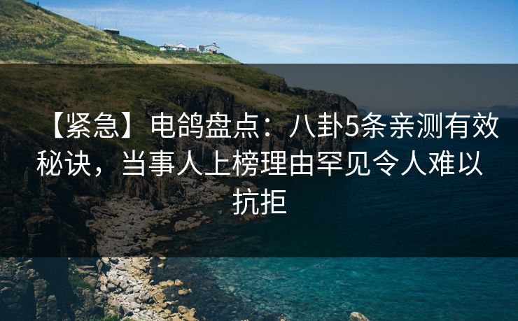 【紧急】电鸽盘点:八卦5条亲测有效秘诀,当事人上榜理由罕见令人难以抗拒