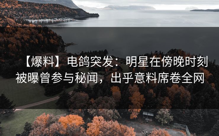 【爆料】电鸽突发:明星在傍晚时刻被曝曾参与秘闻,出乎意料席卷全网
