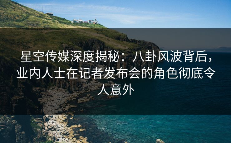 星空传媒深度揭秘:八卦风波背后,业内人士在记者发布会的角色彻底令人意外